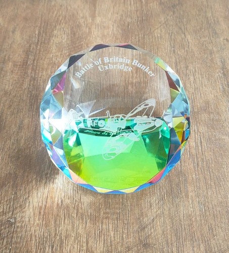 Spitfire Mk1 Diamond Cut Rainbow Paperweight Battle of Britain Bunker Hillingdon - Picture 9 of 16