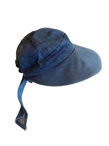 Denim Sun Hat With Tie Back Y2K Casual Hippie 70s Inspired - Picture 3 of 5