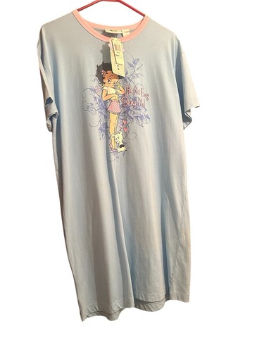 Betty Boop OSFM 2007 Camisón Azul Mujer’s Ropa de dormir Nueva Etiquetas Kmart LEER