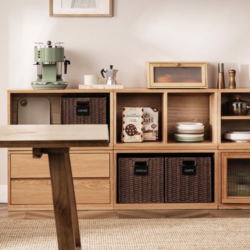 2 Pack Wicker Basket, 10.5×10.5 Storage Cubes with Label, Foldable Cube Stora... - Picture 4 of 7