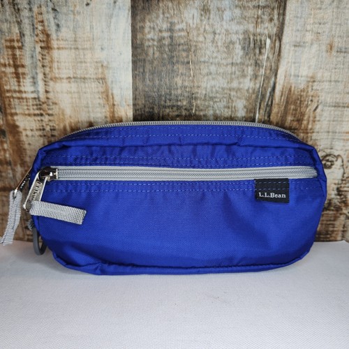 L.L. BEAN NYLON ZIPPER POUCH BLUE ORGANIZER COSMETIC BAG DOPP KIT PENCIL CASE 8" - Picture 3 of 7