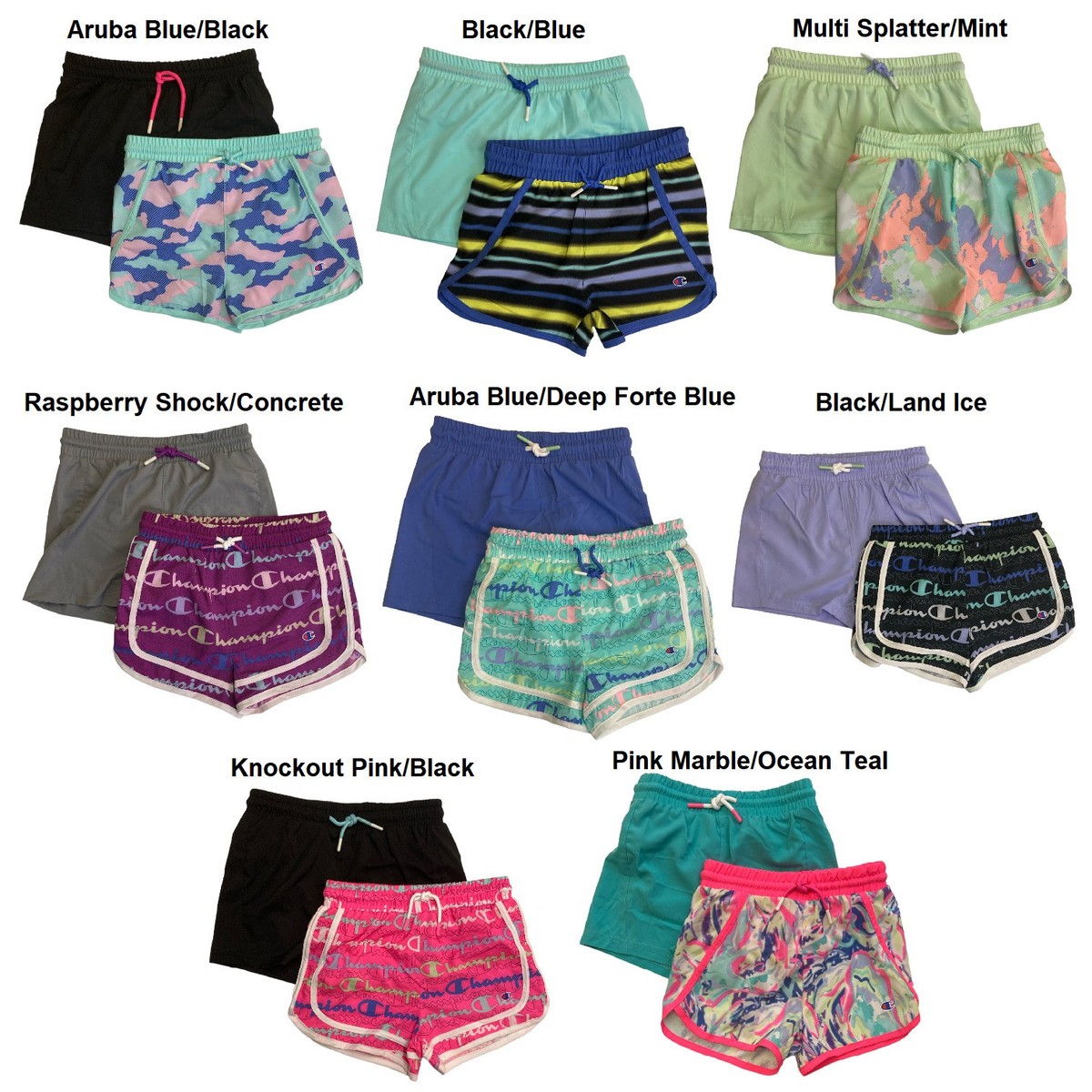 Champion Girls' 2 Pack Active Stretch Comfort Shorts | eBay