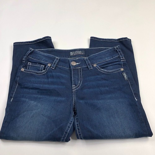 Silver Jeans Suki Mid Rise Capri W31 L22.5 (Actual 32W 23.5L) Stretch Jeans - Picture 2 of 9