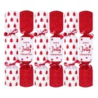 Mini Christmas Crackers Festive White Red Tree Pack of 6 Hats Gifts Xmas Dinner