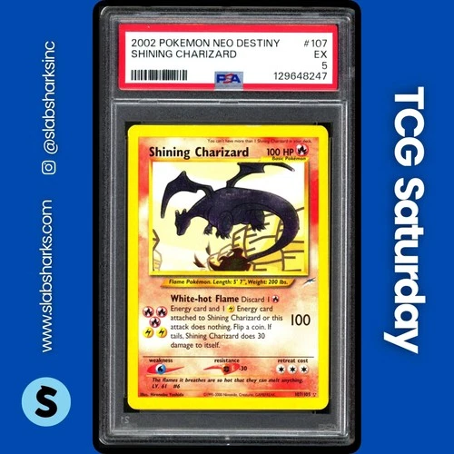 2002 POKEMON NEO DESTINY #107/105 SHINING CHARIZARD HOLO PSA 5