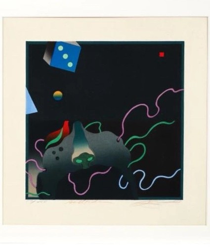 Impresión en madera a color Akira Kurosaki Solitude W159 años 70 firmada numerada 59/200 - Imagen 3 de 4