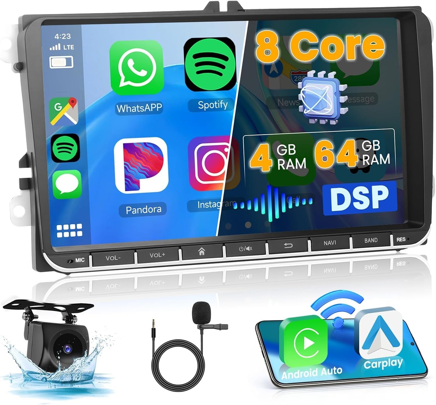 Autoradio Android 15 pour VW Golf 5 Golf 6 Passat - Ohradio 8-Core 64 Go DSP