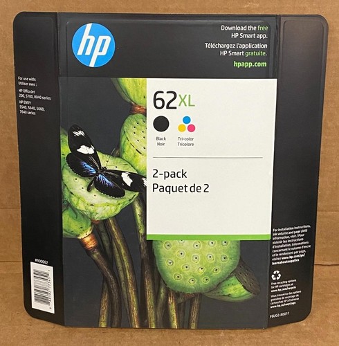 ORIGINAL HP 62XL 2ER-PACK SCHWARZE & DREIFARBIGE TINTENPATRONEN (EXP. 12/2026) BRANDNEU