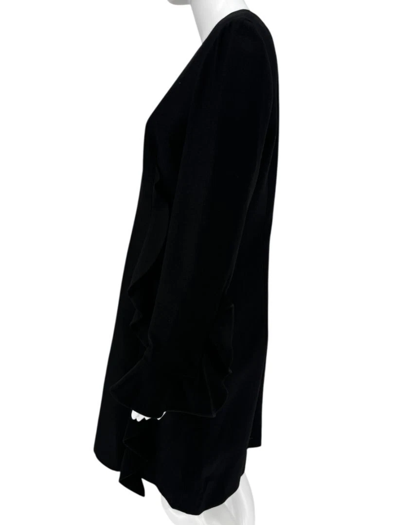 Abito Valentino nero con volant in crepe Taglia 10