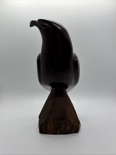 Carved Ironwood Bird Of Prey Statue Large Eagle Or Falcon 8” Sculpture - Picture 7 of 12