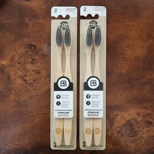 2 PK Brush Buddies Charcoal Bamboo Toothbrush Soft Bristles – Eco Friendly