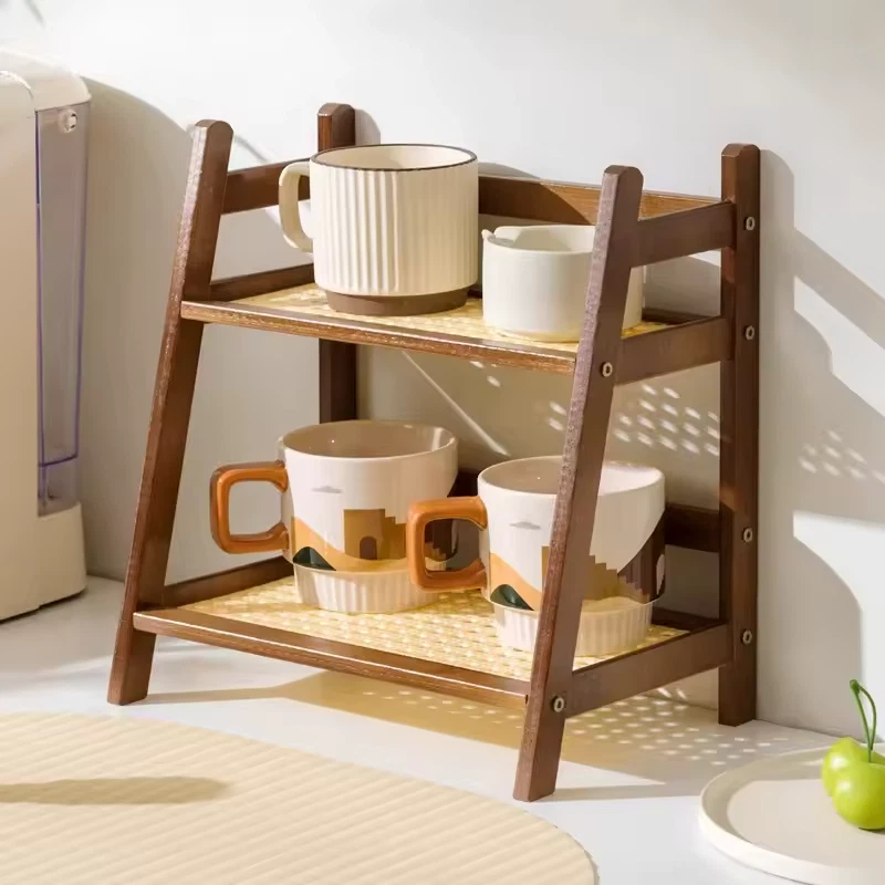 Kitchen Countertop Organizer Storage Coffee Cup Holder Space Saving Shelf