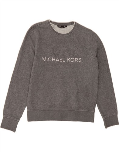 MICHAEL KORS Mens Graphic Sweatshirt Jumper Small Grey AM04