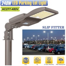 480 Volt 240W LED Shoebox Pole Light Commercial Street Area Parking Lot Lighting