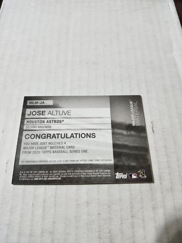 2020 Topps Major League Material Jose Altuve # JA - Picture 2 of 2