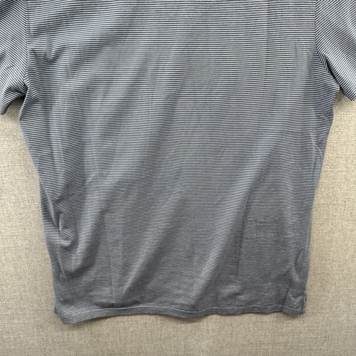 Ralph Lauren Purple Label T Shirt XL Slim Blue Striped Short Sleeve Logo Soft - Picture 16 of 16