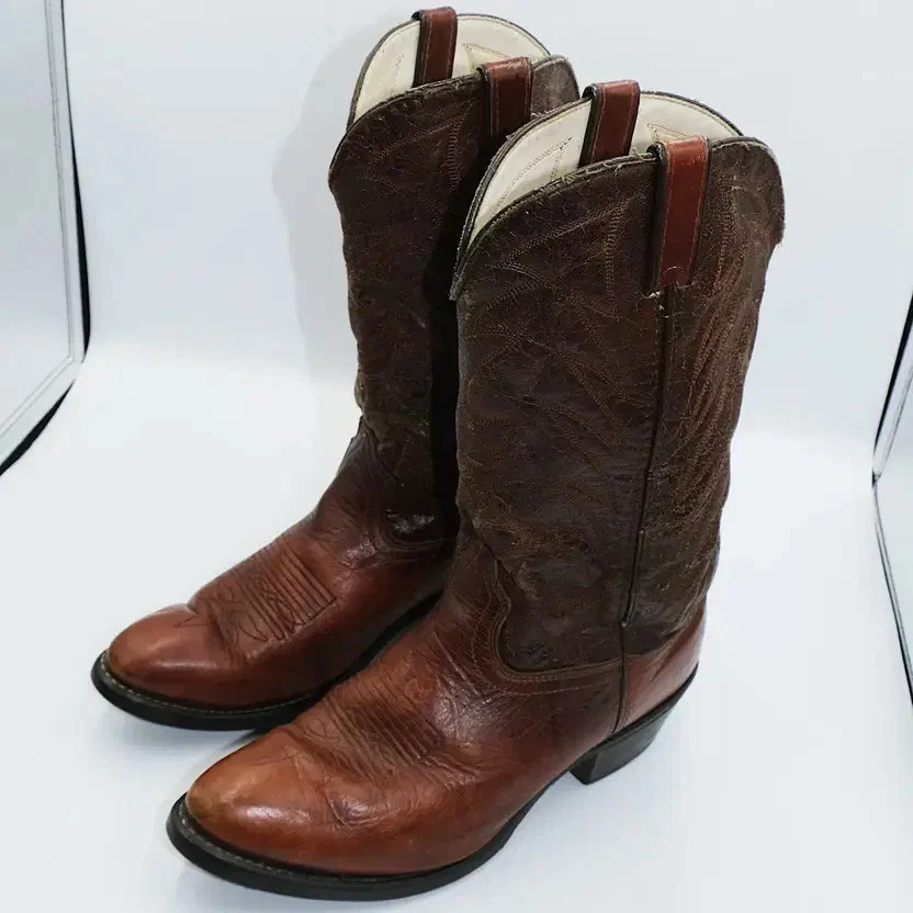 Bottes cavalières Justin Western en cuir noir vintage années 80/90 pour femmes taille 6 - France