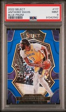 2022 PANINI SELECT BLUE PRIZM #117 ANTHONY DAVIS PSA 9