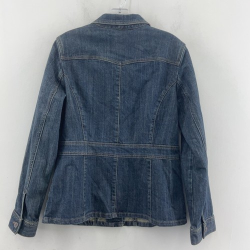 Axcess Stretch Denim Jean Blue Fitted Cotton Jacket Women's Size M Preowned - Picture 2 of 5