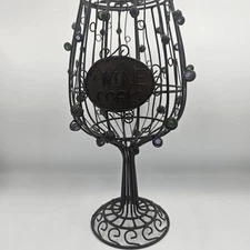 Metal Wineglass Decor Cork Holder