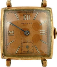 Vintage Geneve Marine 15 Jewel Men's Mechanical Wristwatch 10k RGP Art Deco