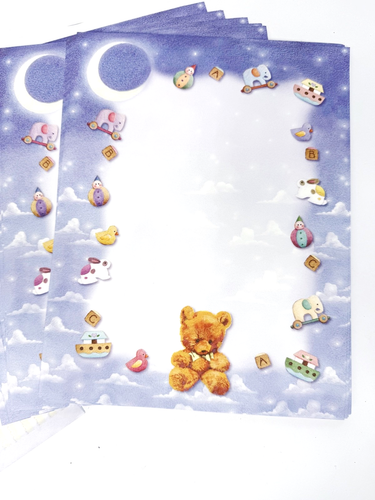 Baby Teddy Bear Nursery Letterhead 170 Sheets 8.5 x 11 Pinter Paper + 68 Envelop - Picture 2 of 6