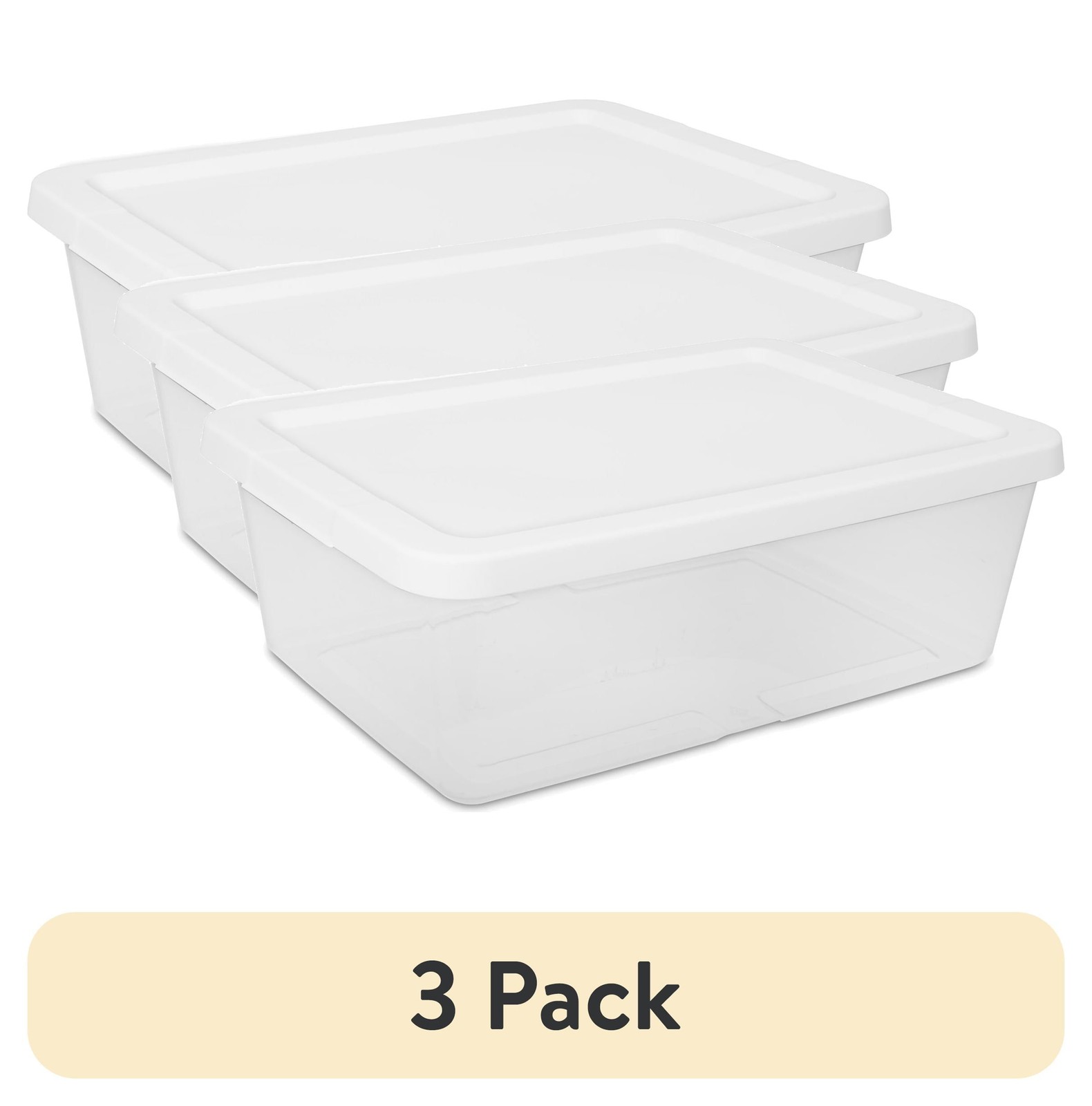 3-Pack 12 Quart Clear Plastic Storage Bins with Lids