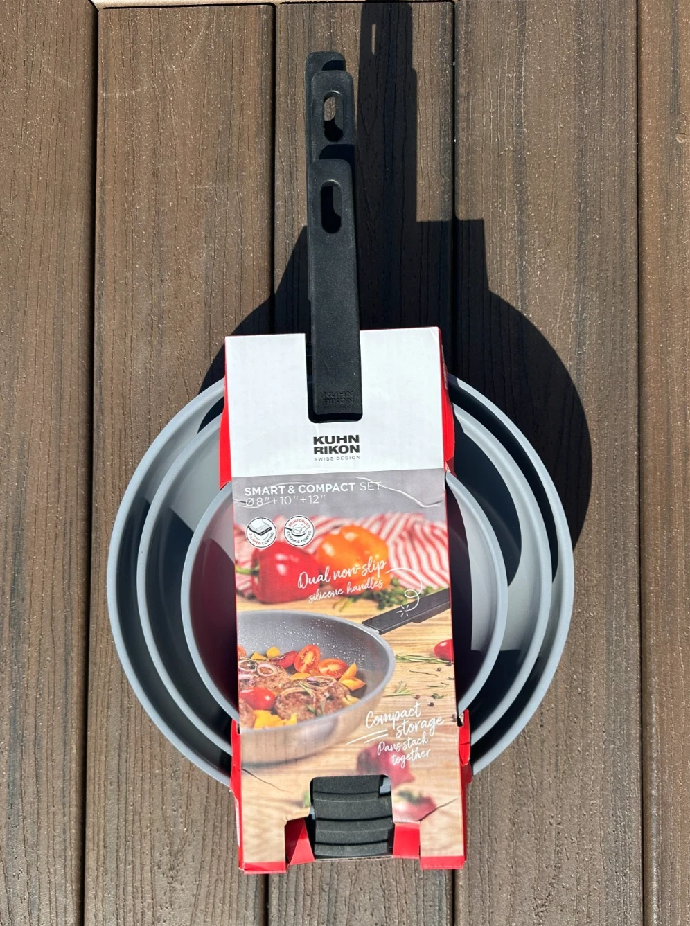 Kuhn Rikon Easy Ceramic 8" 10" & 12" NON STICK Fry Pan Set (3 Pc)