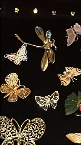 Vintage Schmetterling Brosche Konvolut 32 Teile Schmuck Libelle Strass Anhänger Pins - Bild 11 von 20