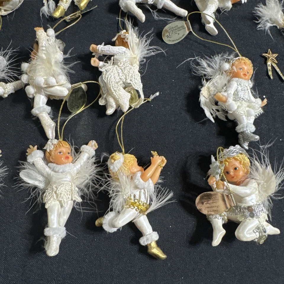 LOTE DE 36 ASHTON DRAKE RELIQUIA ORIGINALES ÁNGELES DE NIEVE ALAS Y CUENTAS DE PLUMAS Foto 3 de 4