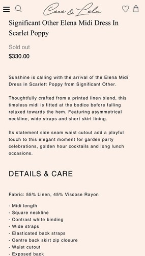 Significant Other Dress Size AU 10 / US 6 Elena Midi Linen Blend Floral Orange - Bild 10 von 24