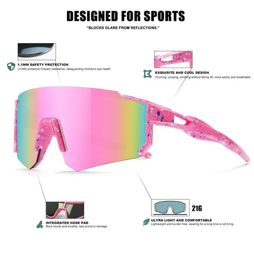 SEKKAF Kids Sunglasses Youth Baseball Sunglasses for Boys Girls Softball Spor... - Picture 5 of 6
