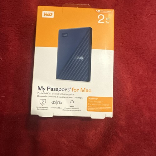 Western Digital My Passport 2TB, 2.5 External Hard Drive for Mac