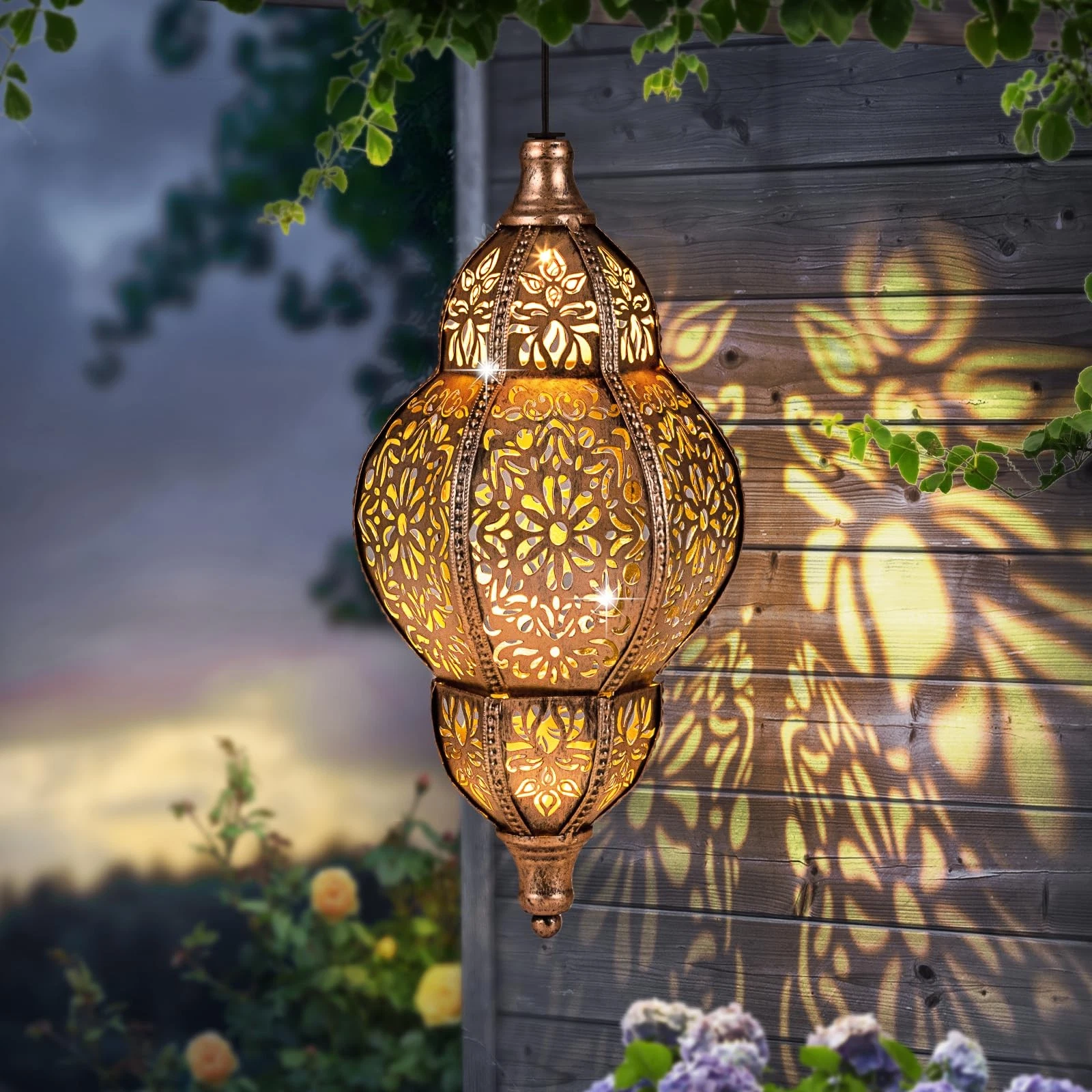 Solar Lanterns Outdoor Waterproof, Hanging Solar Lantern Garden Decor, Decora...