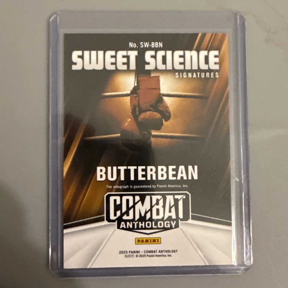 Antología de combate Panini 2025 Butterbean Sweet Science automático SW-BBN Foto 2 de 2