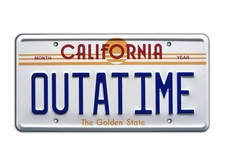 Back to the Future | Delorean | OUTATIME | STAMPED Replica Prop License Plate