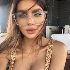 Oversized Cat Eye " Miss FEARLESS" Thick Frame Women Eyeglasses Clear Lens SHADZ