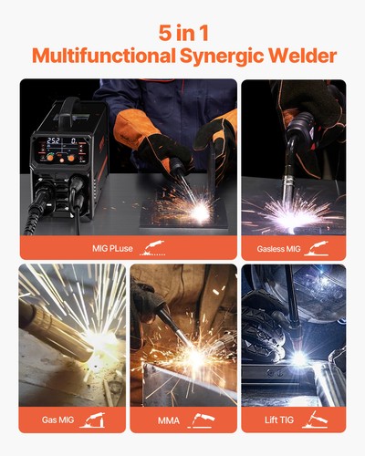 VEVOR 5-in-1 Schweißgerät MIG TIG 200A Welder Schweißer 6,1KVA Pluse synergisch - Bild 2 von 12