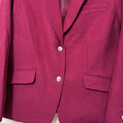 Talbots Classic Shetland Blazer Women’s 18 Bicolor Herringbone Red 2 Button Wool - Picture 5 of 8