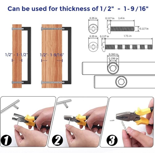 20 Pack Ravinte Black 7.5 Inch Cabinet Pulls Square Drawer Handles - Picture 6 of 10