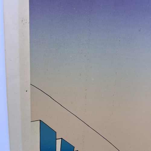 Mid Century Poster FOLON Tightrope Wall Art Vintage 35in z3q - Picture 12 of 21
