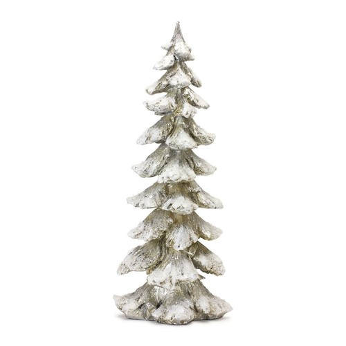 Frosted Pine Tree Décor with Silver Finish (Set of 4) - Picture 2 of 5