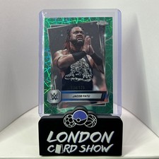 2025 Topps Chrome WWE Jacob Fatu #100 Teal Laser Refractor /175