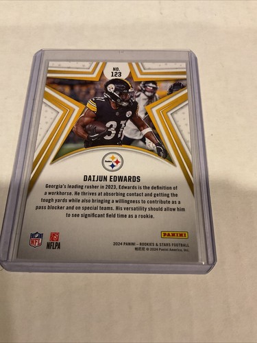 2024 Panini Rookies & Stars Rookies Red Parallel #123 DAIJUN EDWARDS Rookie RC - Picture 3 of 3