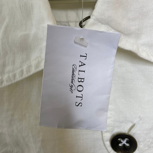 NWT Talbots White 100% Linen Utility Jacket Coat Military Style Womens Size 6 - Picture 7 of 9