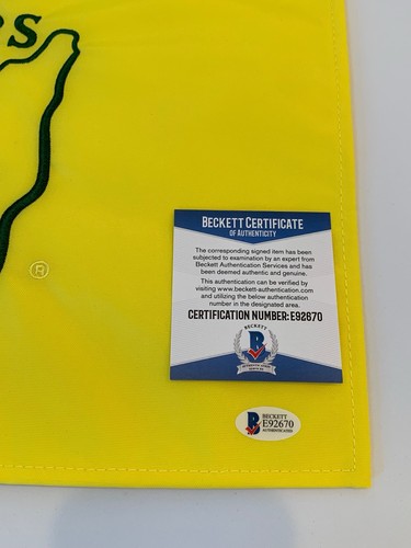 Sergio Garcia signiert 2017 Masters Flagge The Masters BAS Beckett Authentifizierung - Bild 3 von 3