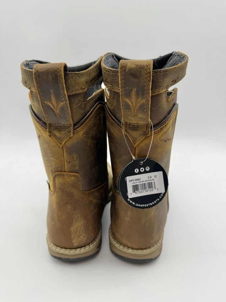 Dan Post Children's Hayden Square Toe Brown Leather Boots DPC2962 Kids Sz 3.5 D - Image 4 of 4