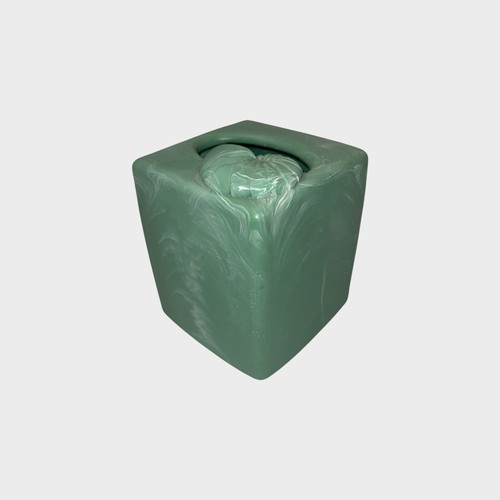 Cubierta de caja de pañuelos vintage de jade sintético Nautilus Shell - decoración costera - Imagen 8 de 12