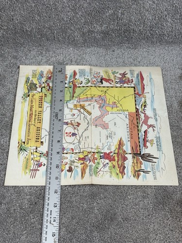 Vintage 1959 Golden Valley, Arizona Cartoon Map Lake Mead National Recreation - Imagen 9 de 10