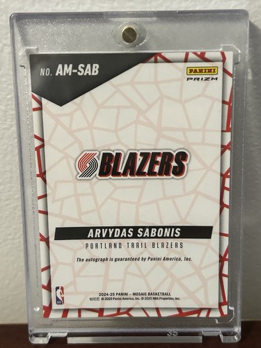 2024-25 Panini Mosaic Arvydas Sabonis #AM-SAB SILVER Mosaic Autograph Top Loaded - Bild 8 von 12